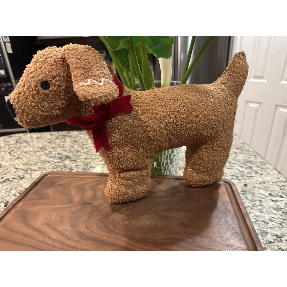2025 Target Bullseye Gingerbread Dog Shaped Throw Pillow Christmas NEW